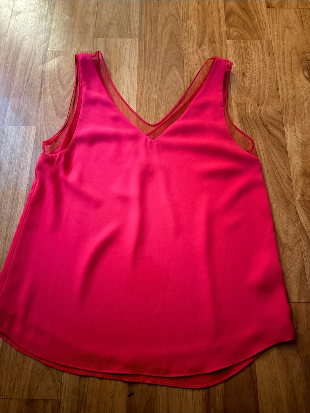 Aritzia Babaton V-Neck Tank Top in Hot Pink